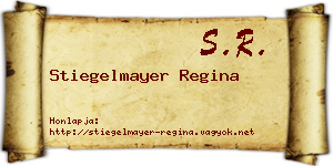 Stiegelmayer Regina névjegykártya